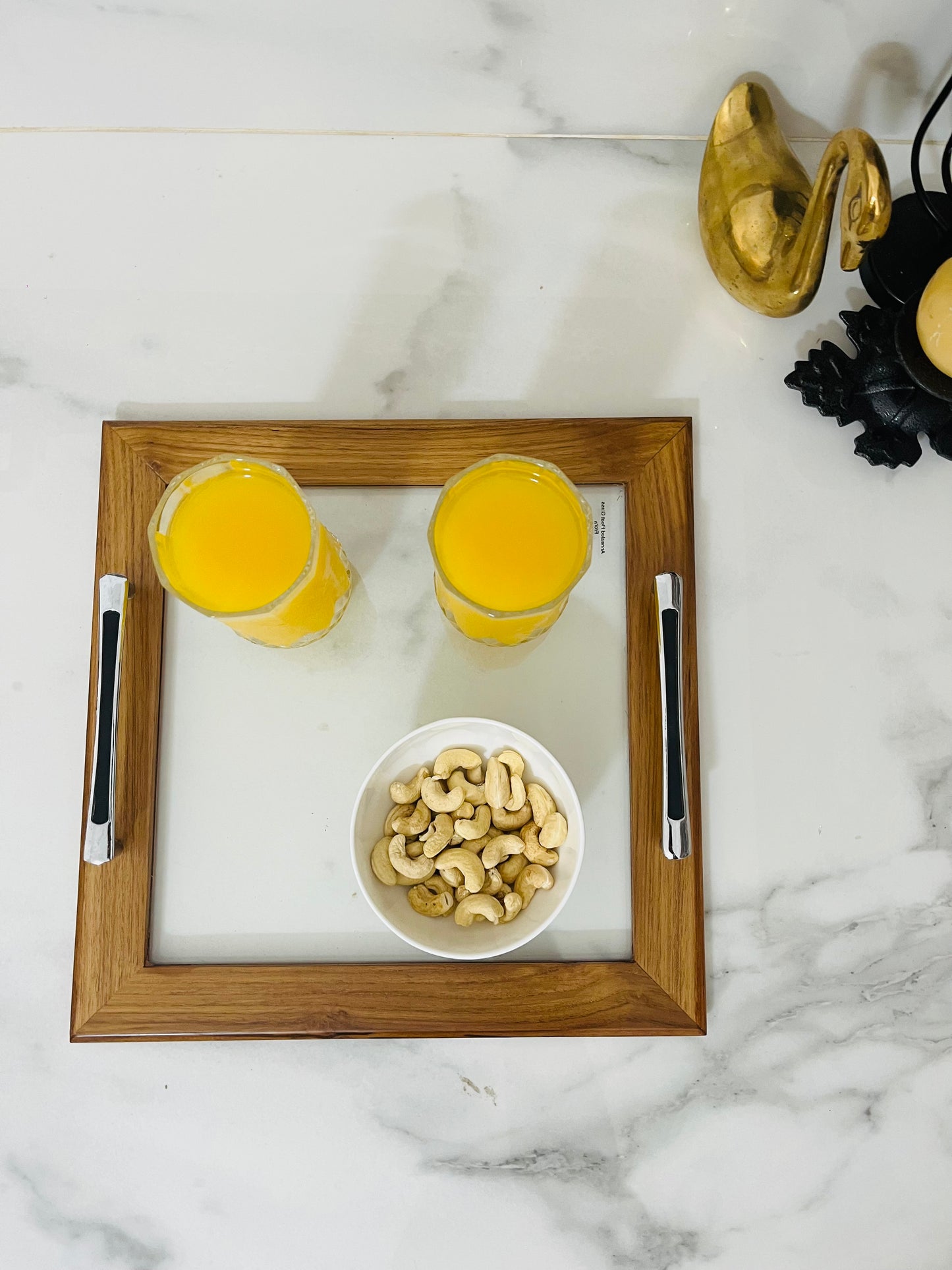 Wooden Glass Tray Square