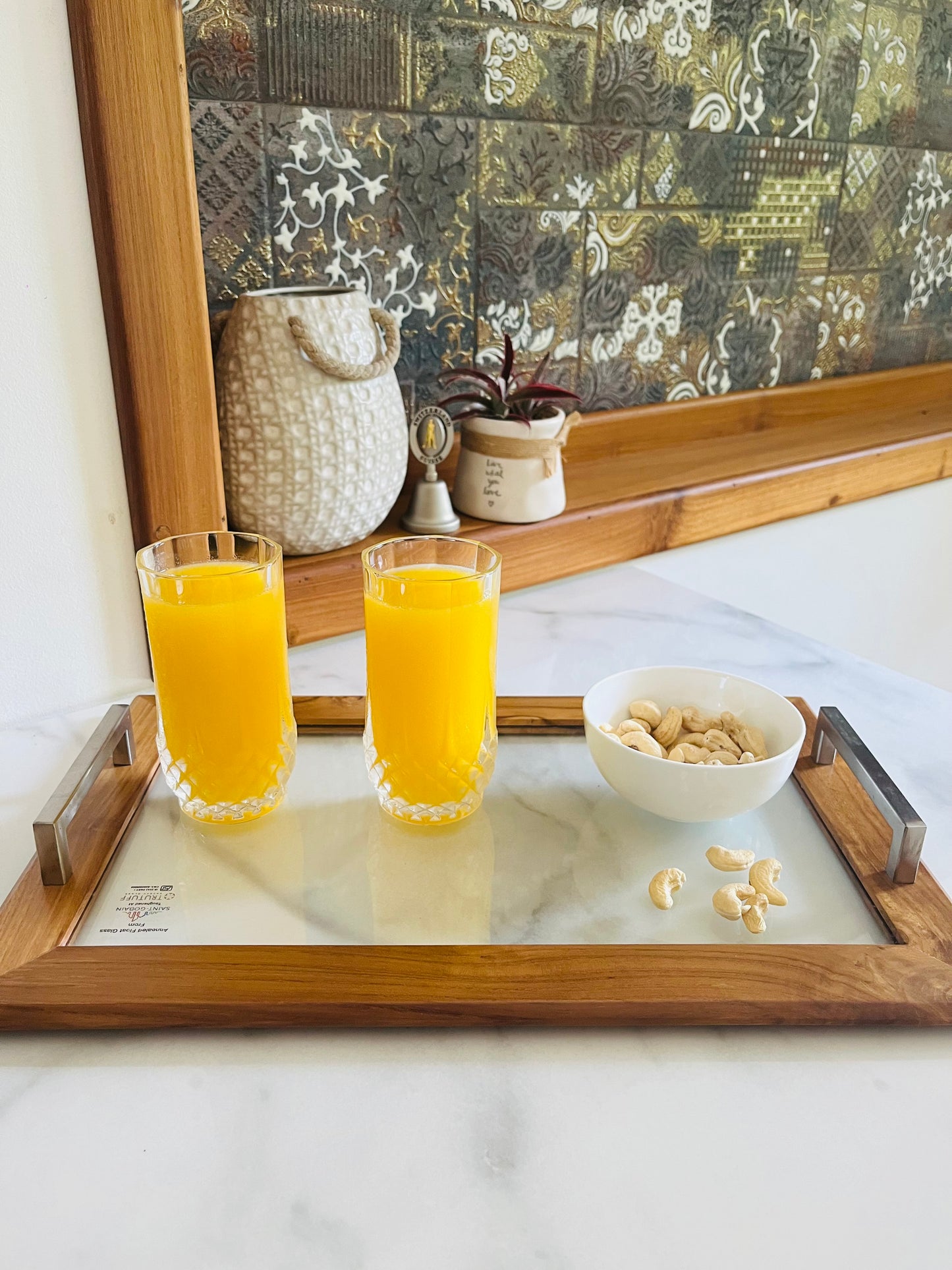 Wooden Glass Tray Rectangle