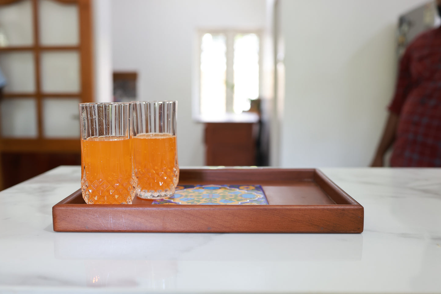 Wooden Tile Tray Rectangle