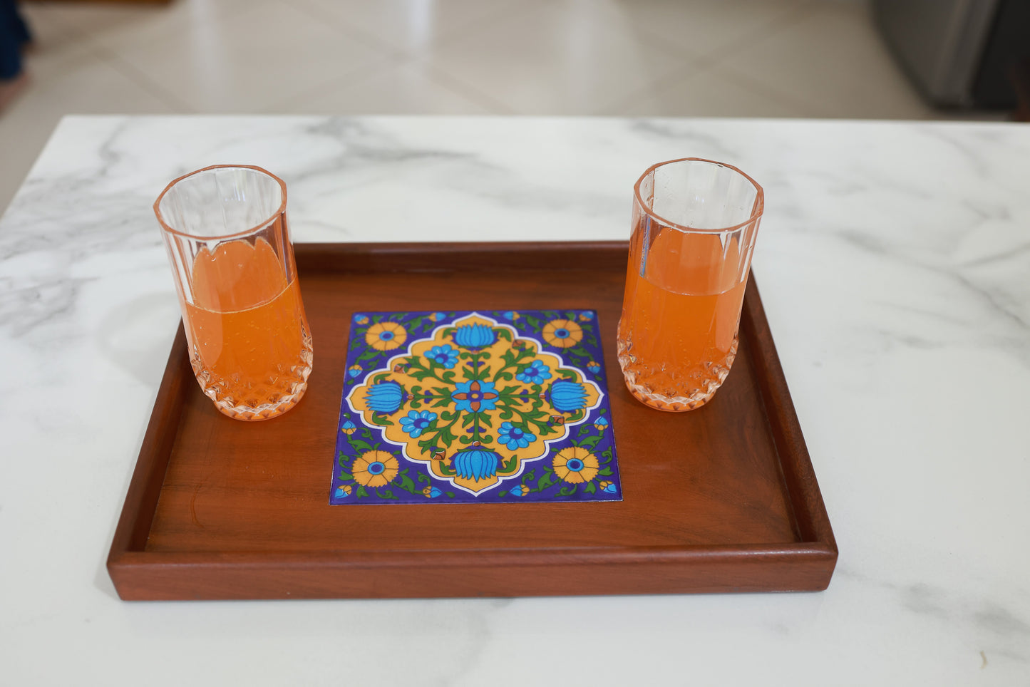 Wooden Tile Tray Rectangle