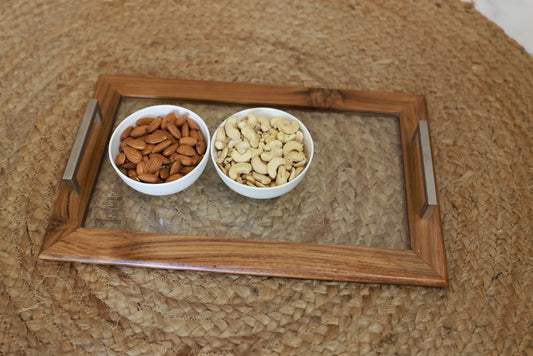 Wooden Glass Tray Rectangle