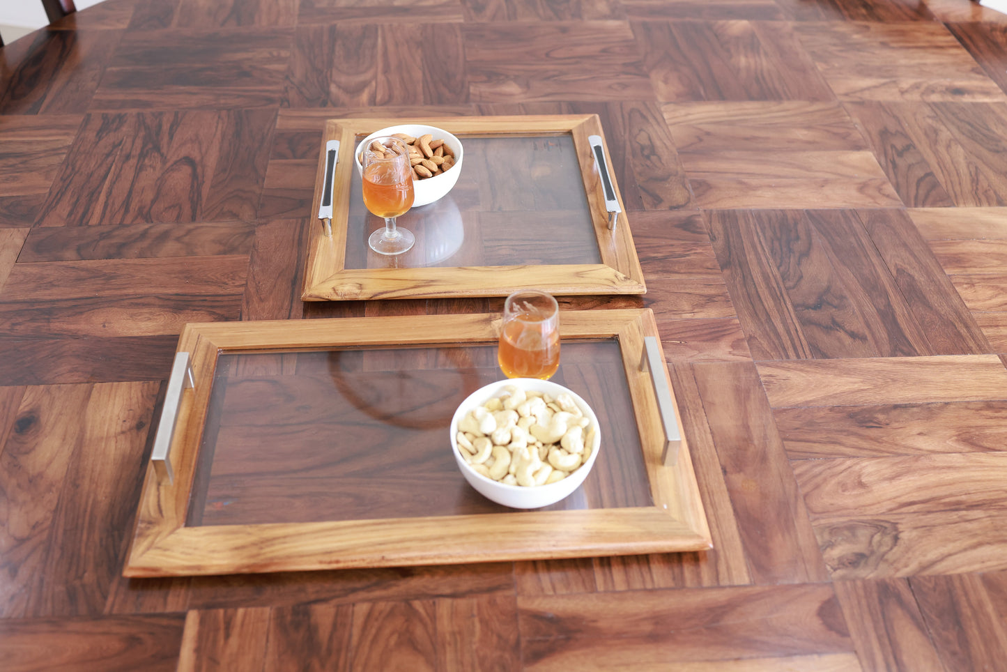 Wooden Glass Tray Rectangle